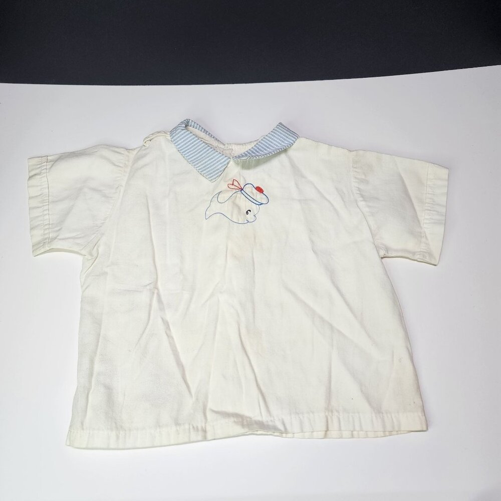 Vintage Thomas Baby Toddler Shirts Unisex Size XL White with Collar